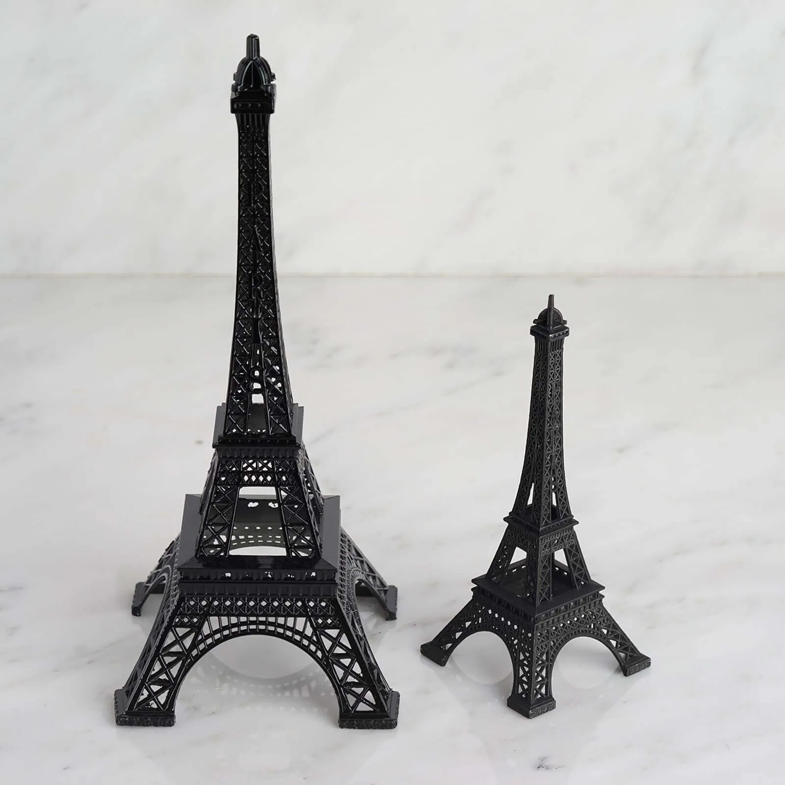 10" Black Metal Eiffel Tower Table Centerpiece, Decorative Cake Topper