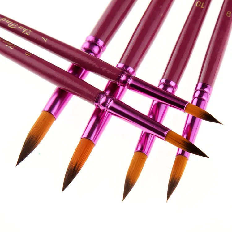 12 Purple Rod Double Color Nylon Wool Watercolor Pens Set Art Paint Brushes