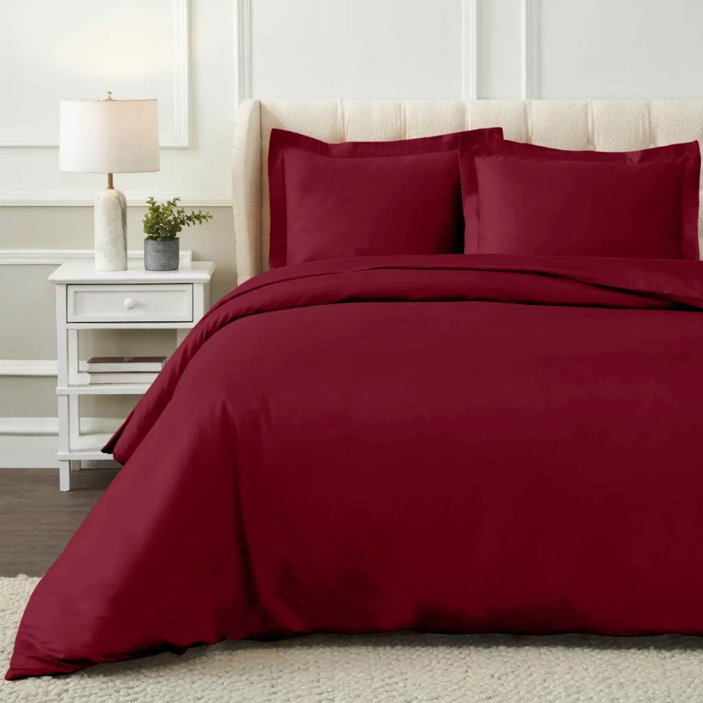 1200 Thread Count Egyptian Solid Cotton Duvet Cover Set