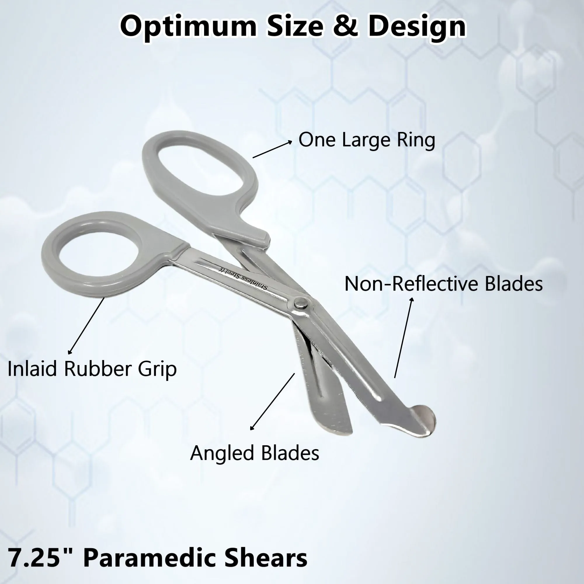 12/Pack Gray Handle Trauma Shears 7.25" Stainless Steel Scissors for Paramedics, EMT, Nurses, Firefighters   More