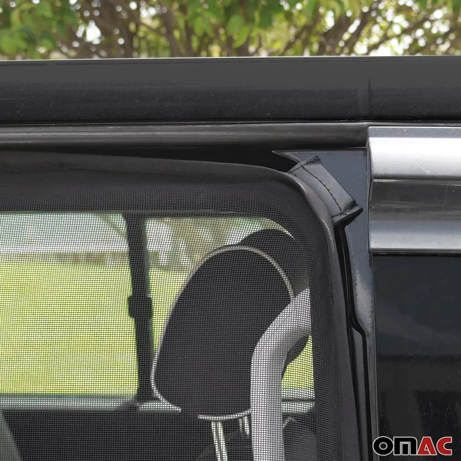 1980-1991 VW Vanagon Mosquito Net Bug Magnetic Screen Sliding Door Black 1Pc