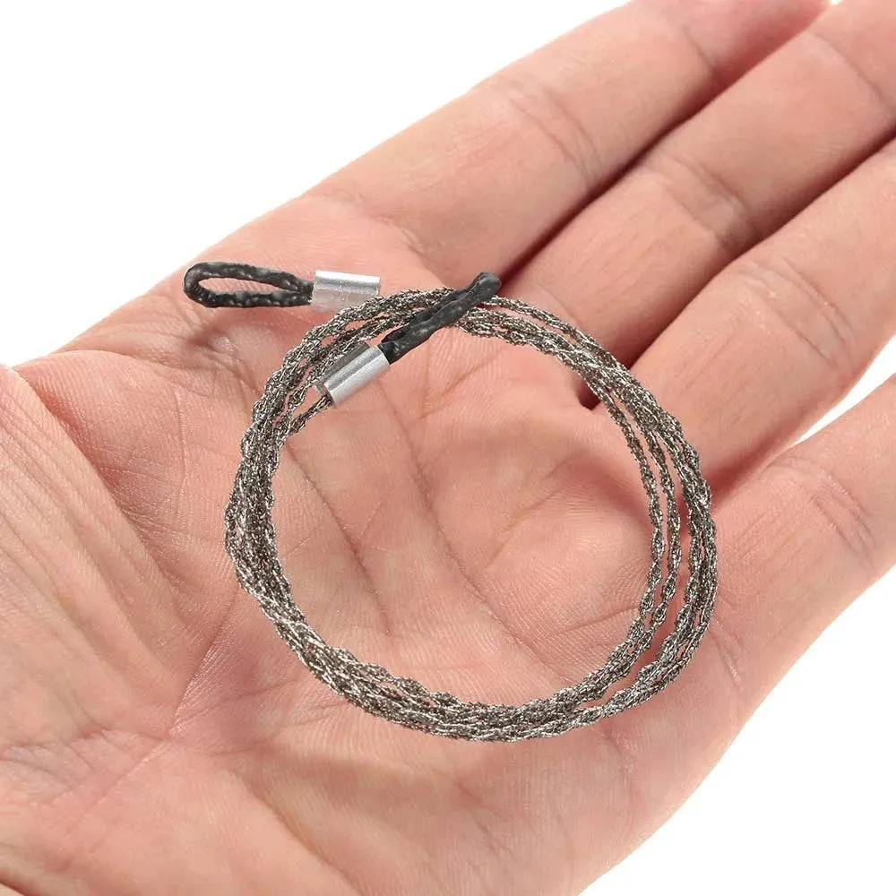 1PC 0.9m Stainless Steel Wire Saw Ring Scroll Cutter Saw Emergency Survival Outdoor Tool Hiking Hunting Camping Equipment