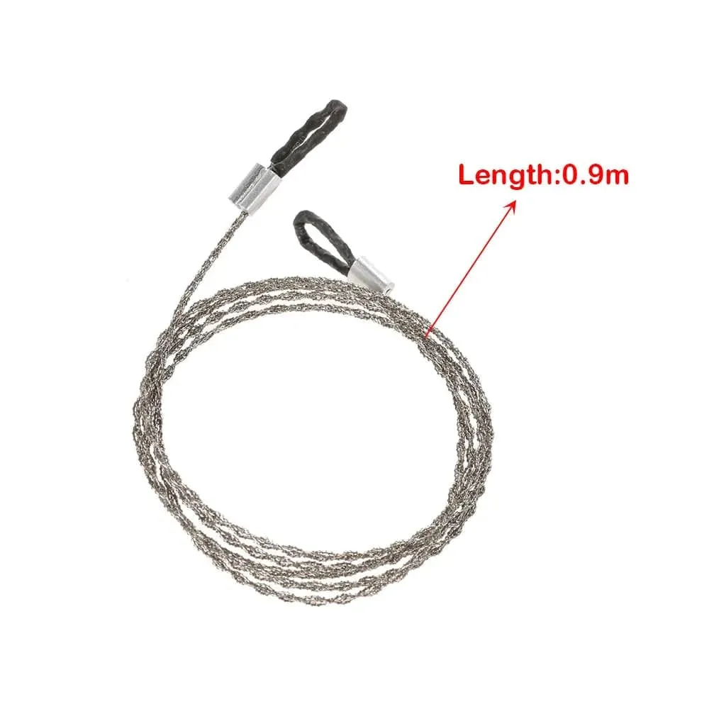 1PC 0.9m Stainless Steel Wire Saw Ring Scroll Cutter Saw Emergency Survival Outdoor Tool Hiking Hunting Camping Equipment