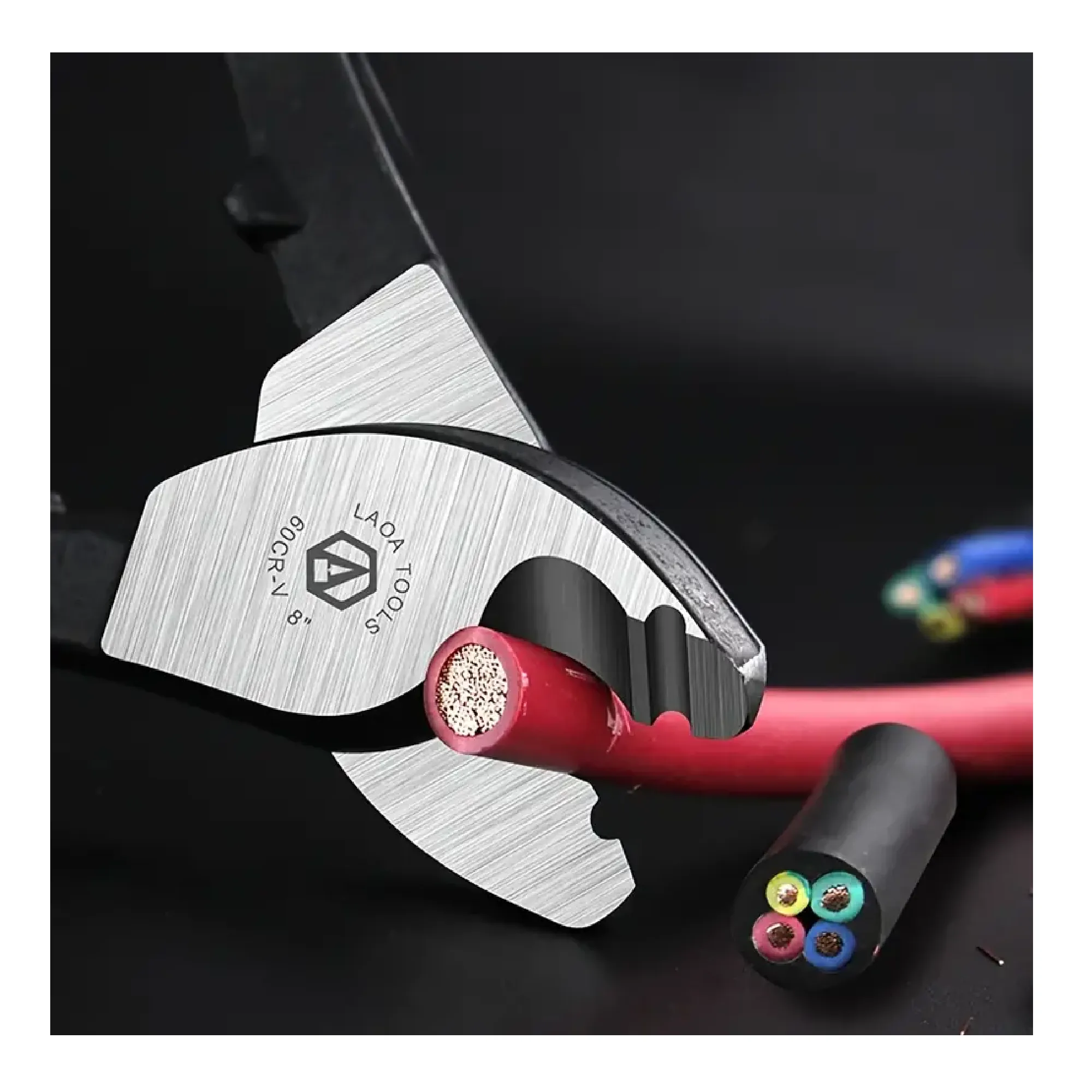 1pc High Leverage Cable Cutter, Crimping Pliers With Plastic Handles, Bolt Cutting Electrical Wire Stripper Combination, Multifunction Hand Tools For Cutting Aluminum, Copper, Wire, Communication Cables