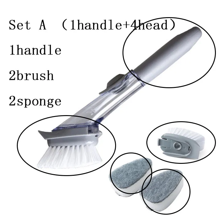 2 in1 Long Handle Cleaning Brush with Removable Brush Head