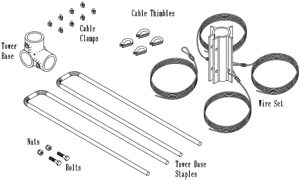 27' Guyed Tower Kit for Primus Wind Turbines