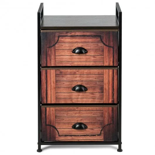 3 Drawer Fabric Dresser Storage Tower Nightstand