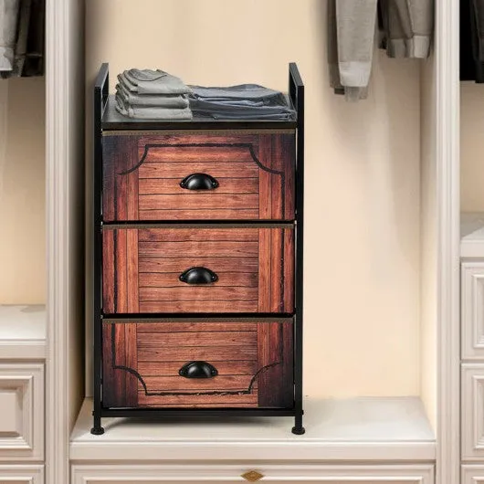 3 Drawer Fabric Dresser Storage Tower Nightstand