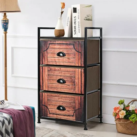 3 Drawer Fabric Dresser Storage Tower Nightstand