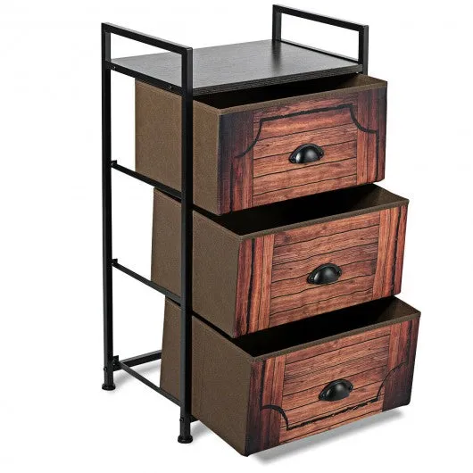 3 Drawer Fabric Dresser Storage Tower Nightstand