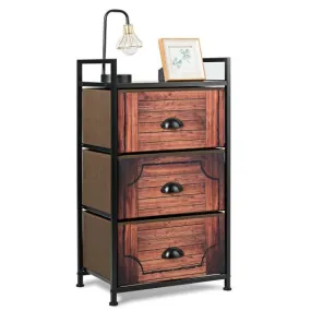 3 Drawer Fabric Dresser Storage Tower Nightstand