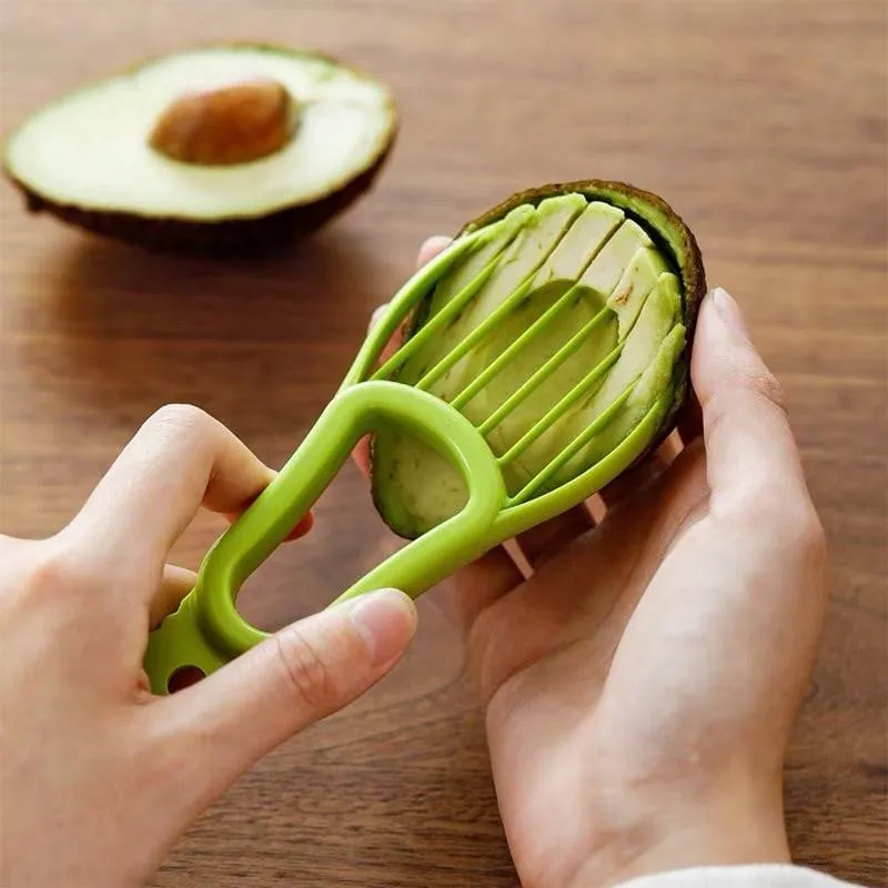 3-in-1 Avocado Slicer Shea Corer Butter Fruit Peeler Cutter Pulp Separator Plastic Knife Kitchen Vegetable Tools Home Accessory