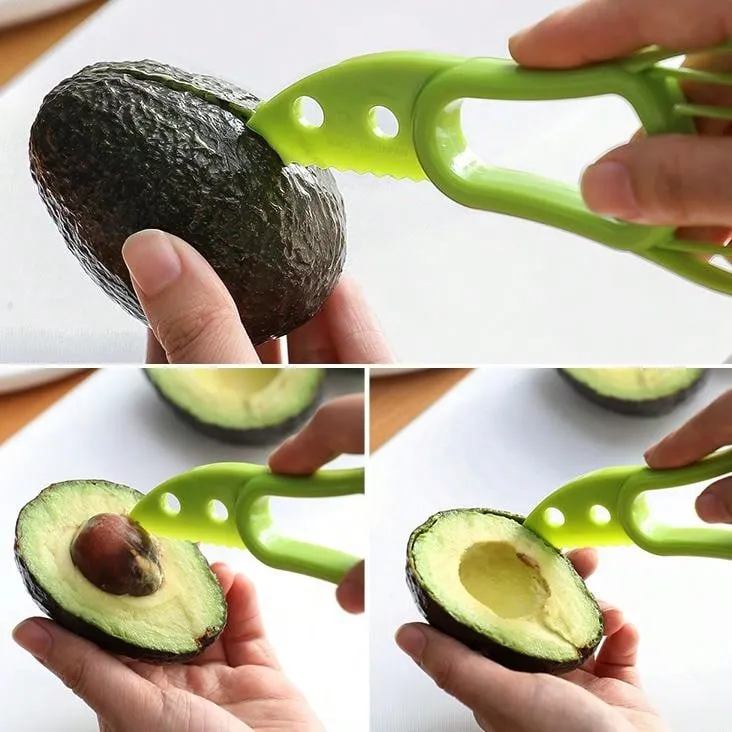 3-in-1 Avocado Slicer Shea Corer Butter Fruit Peeler Cutter Pulp Separator Plastic Knife Kitchen Vegetable Tools Home Accessory