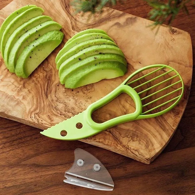 3-in-1 Avocado Slicer Shea Corer Butter Fruit Peeler Cutter Pulp Separator Plastic Knife Kitchen Vegetable Tools Home Accessory