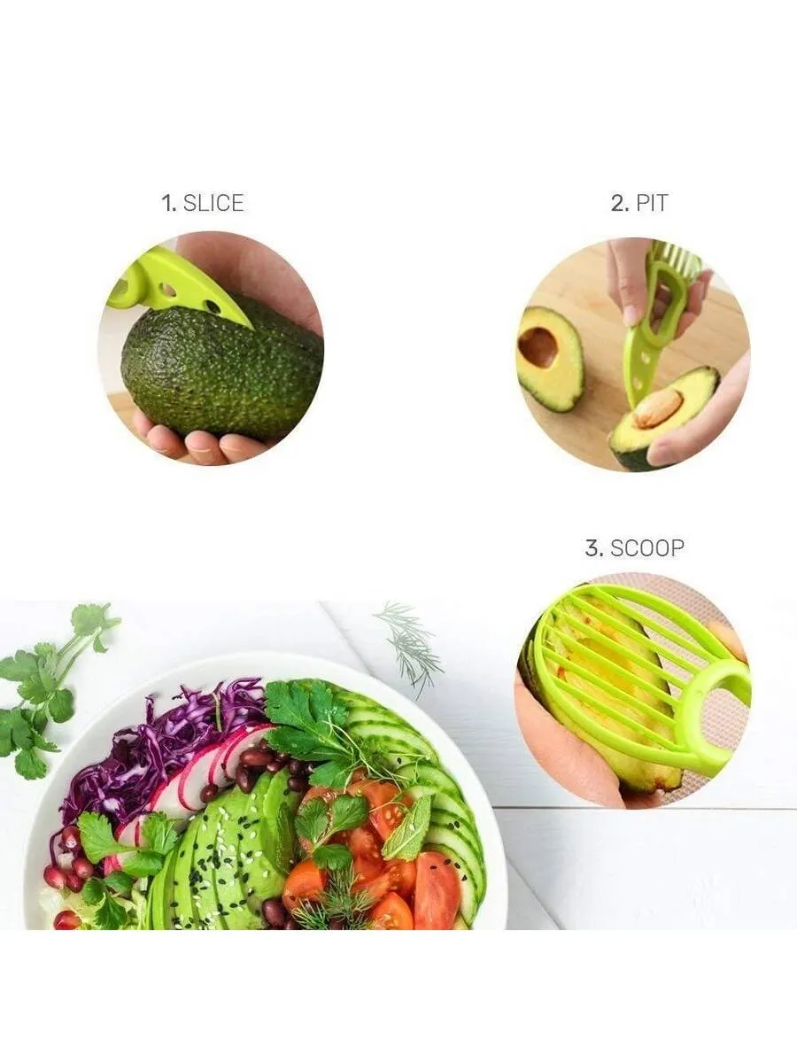 3-in-1 Avocado Slicer Shea Corer Butter Fruit Peeler Cutter Pulp Separator Plastic Knife Kitchen Vegetable Tools Home Accessory