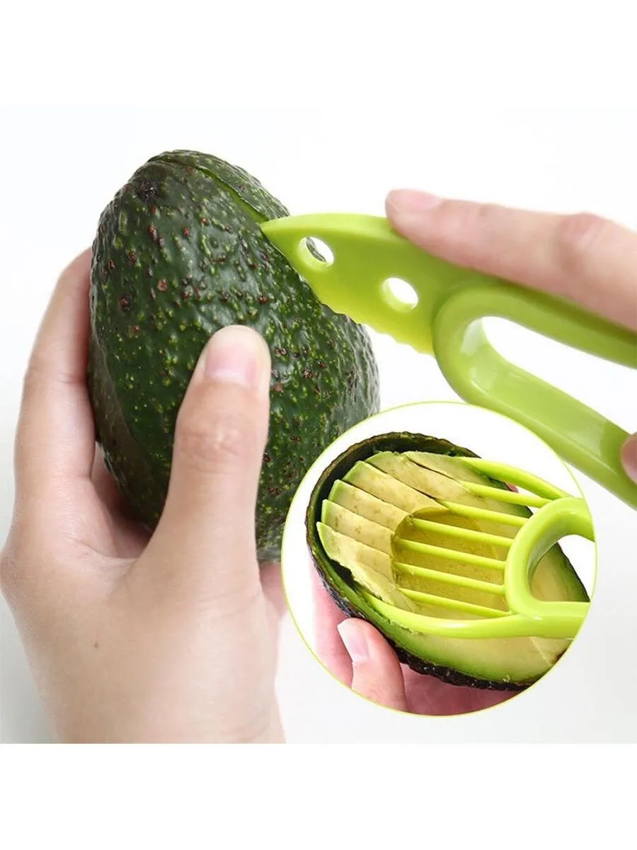 3-in-1 Avocado Slicer Shea Corer Butter Fruit Peeler Cutter Pulp Separator Plastic Knife Kitchen Vegetable Tools Home Accessory