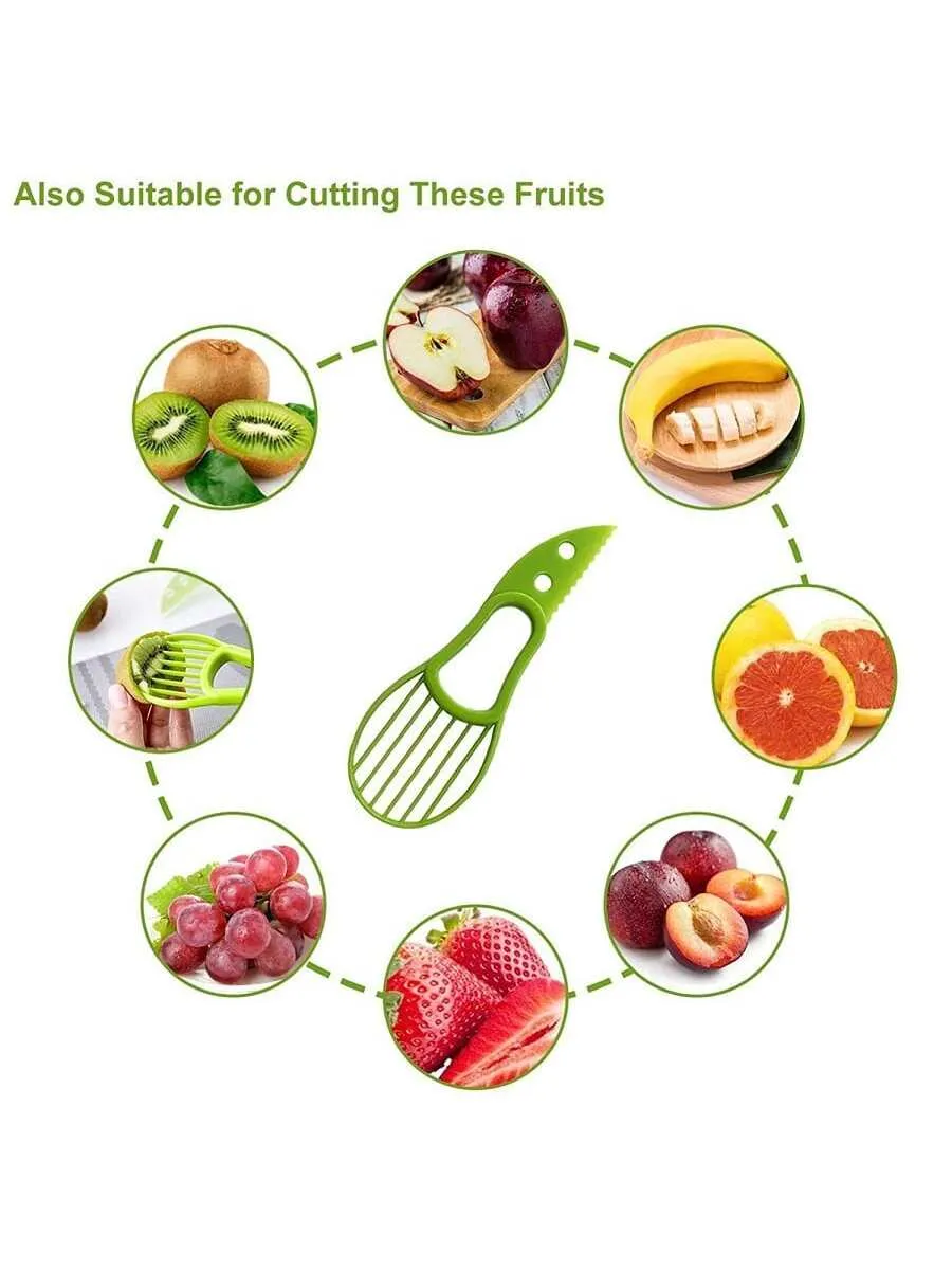 3-in-1 Avocado Slicer Shea Corer Butter Fruit Peeler Cutter Pulp Separator Plastic Knife Kitchen Vegetable Tools Home Accessory