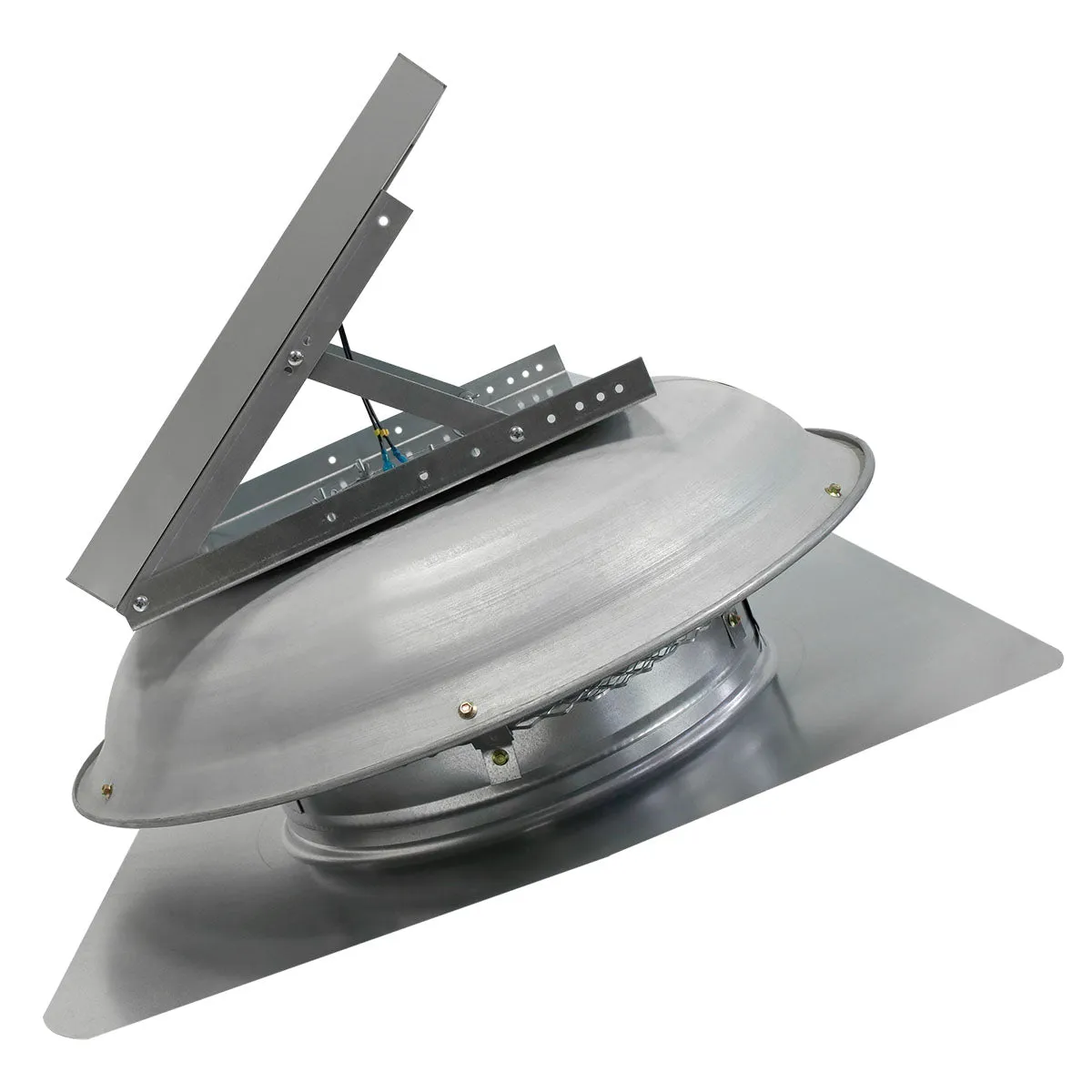 433 CFM Steel Solar Powered Roof Mount Power Attic Ventilators with Mounted Panel