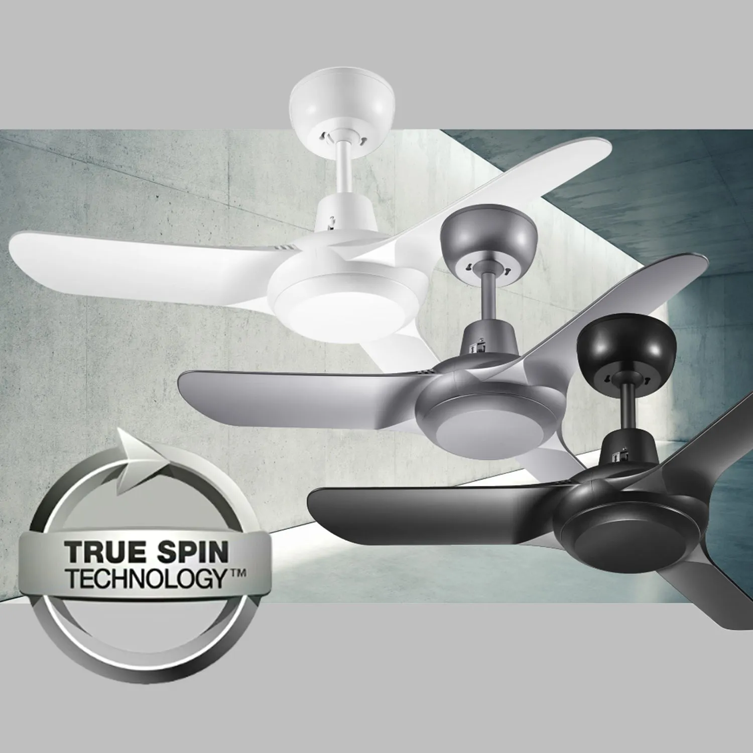 56" (1400mm) Spyda AC Ceiling Fan w/ 3 Blades Available in Different Colours