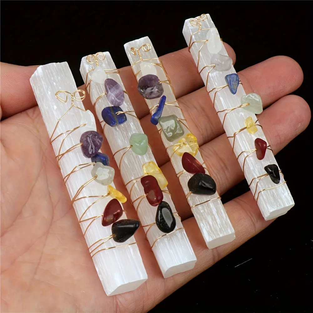 7 Chakra Crystal Amethyst Quartz Stone Home Decor Wand