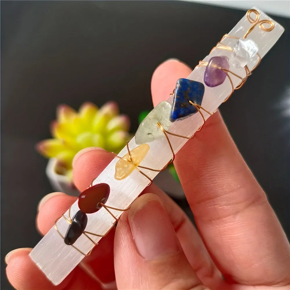 7 Chakra Crystal Amethyst Quartz Stone Home Decor Wand