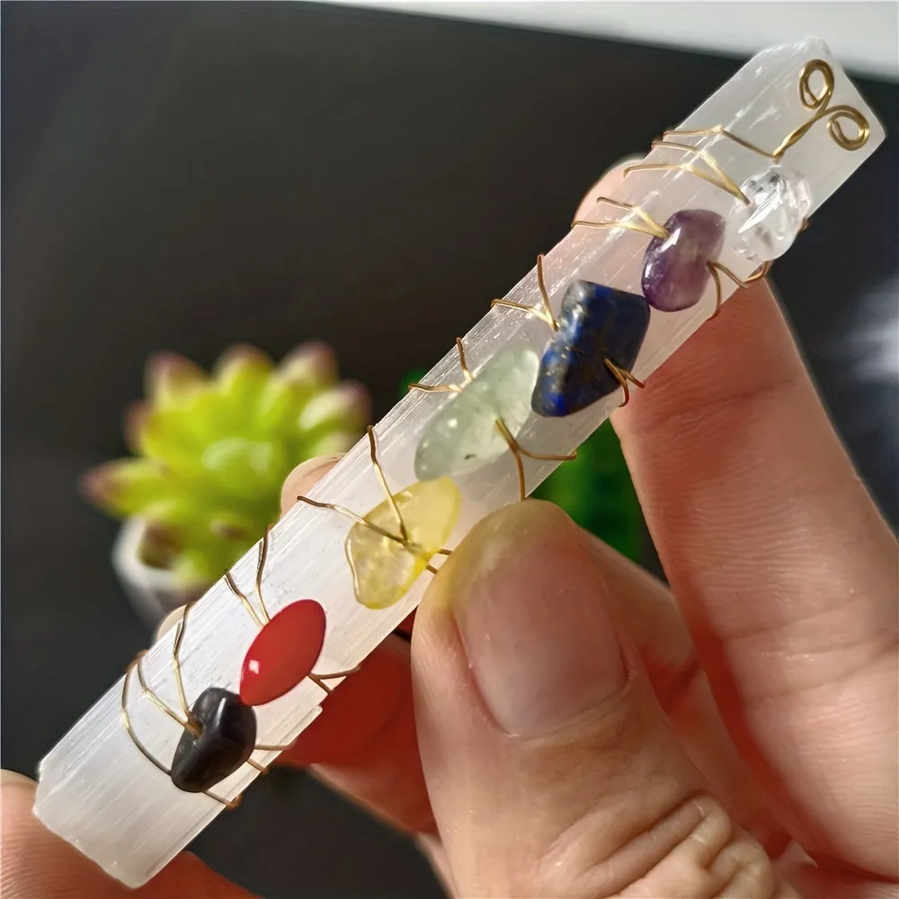 7 Chakra Crystal Amethyst Quartz Stone Home Decor Wand