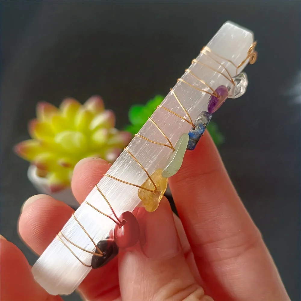 7 Chakra Crystal Amethyst Quartz Stone Home Decor Wand