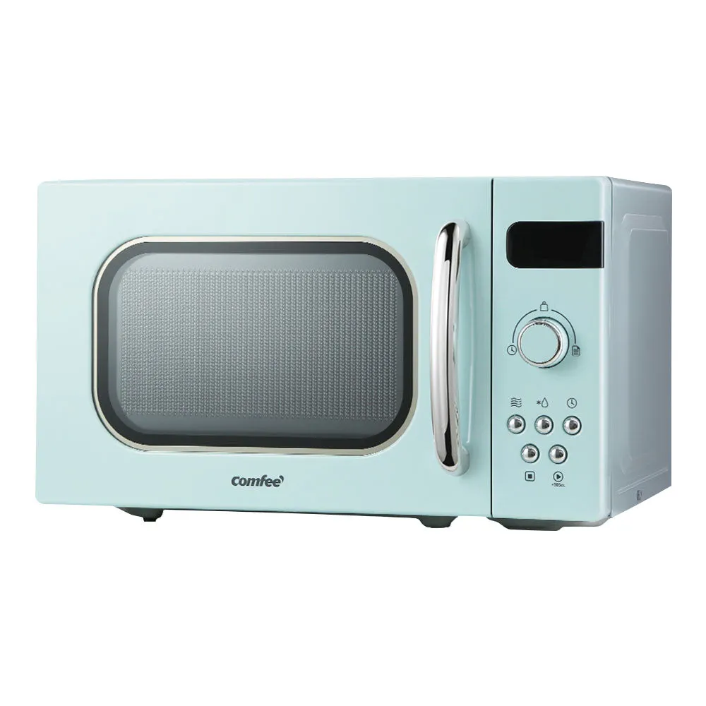 800W Retro Green 20L Microwave Oven with Child Lock by Comfee