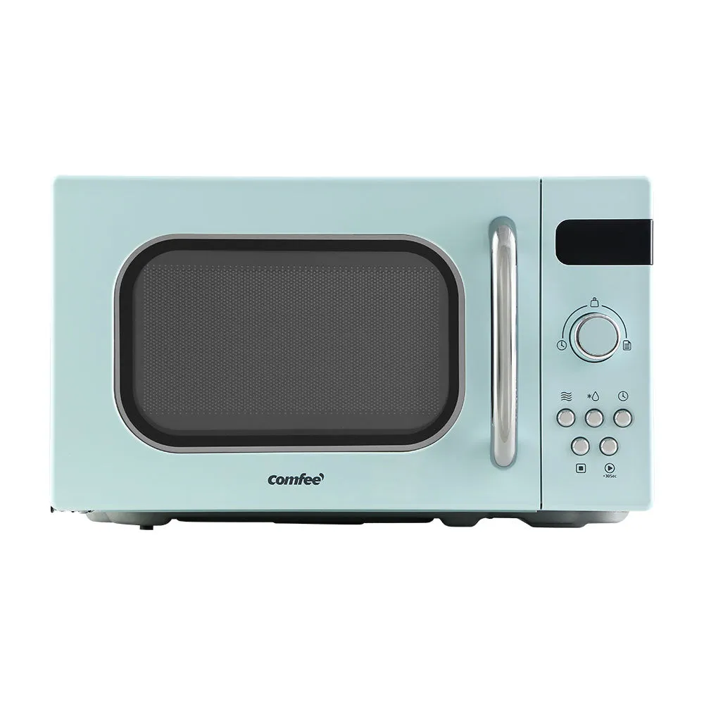 800W Retro Green 20L Microwave Oven with Child Lock by Comfee