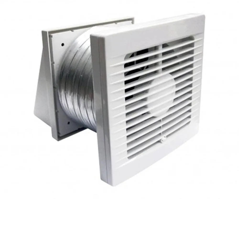 85/130/364m³/h Ventair Standard Through Wall Exhaust Fan Kit - Standard Model in White - FAN0053, FAN0080, FAN0135