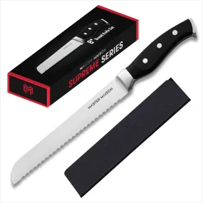 8" Professional Stainless Steel Bread Knife Set - Bread Knife, Bagel Knife