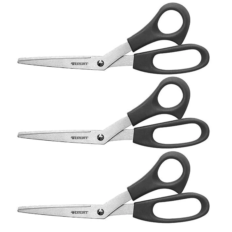 All Purpose 8In Bent Scissors 3Pk (Pack of 2)