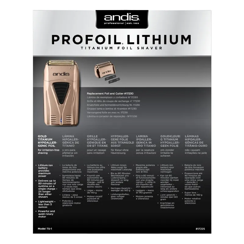 Andis Profoil Lithium Titanium Foil Shaver TS1 Copper