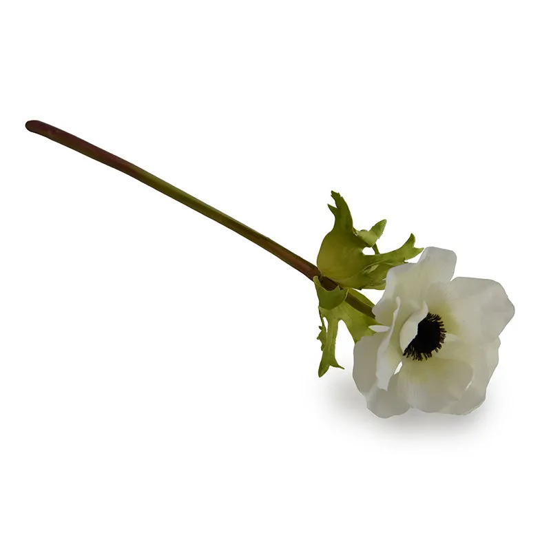 Anemone Stem, 16.5" - White