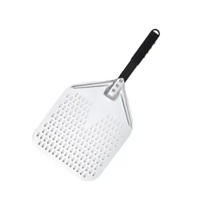 Anygleam Pizza Shovel 30 cm x 59cm Silver for Perforated Peel with Metal Handle Oven Turning Baking Accessory