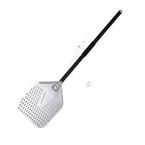 Anygleam Pizza Shovel 33 cm  X 114cm Silver for Perforated Peel with Metal Handle Oven Turning Baking Accessory