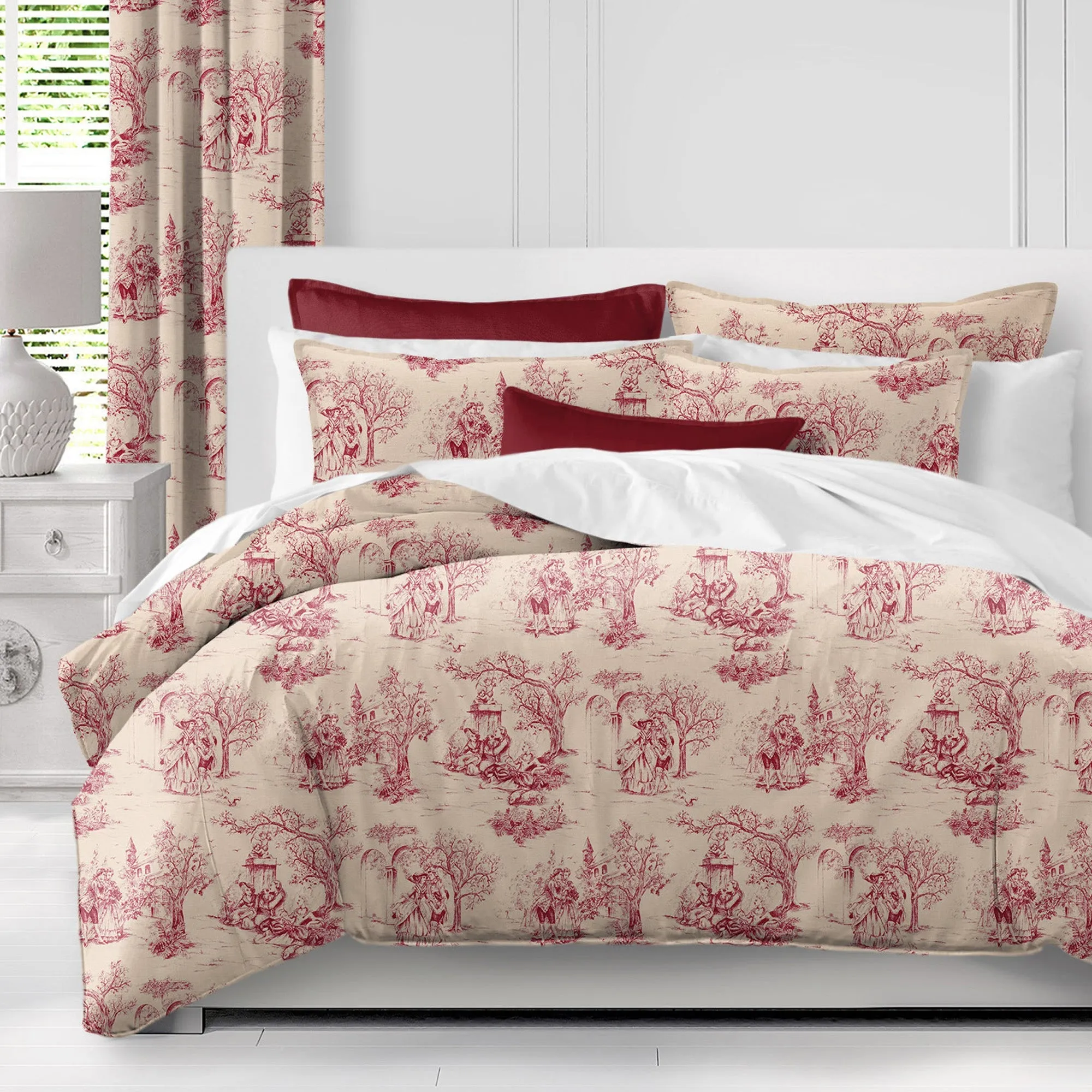 Archamps Toile Red Bedding