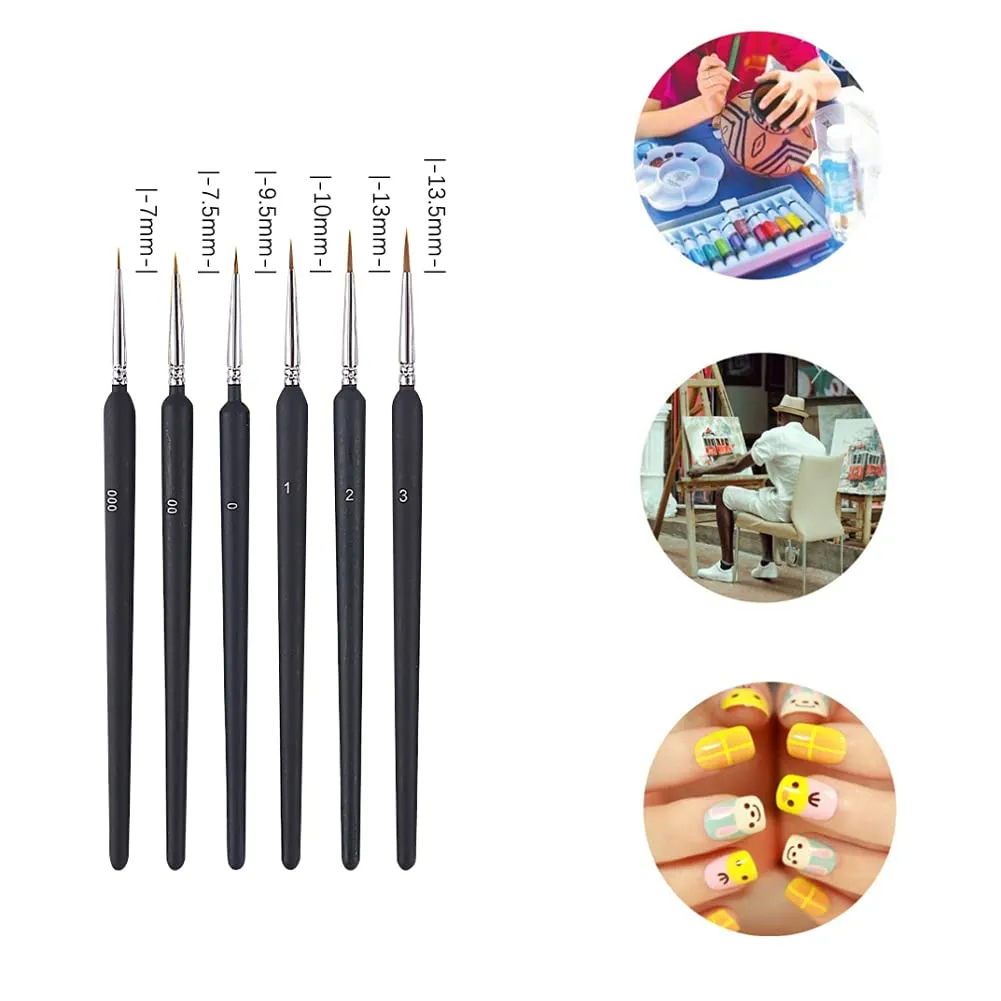 AstonAndiaMiniature Paint Plastic Brushes, Detail Fine Tip Paint Brushes Set with Ergonomic Handle - Suitable for Acrylic Painting, Oil, Face, Nail, Scale Model Painting