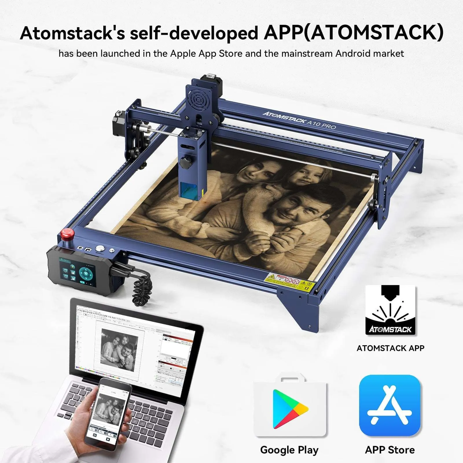 Atomstack A10 Pro 50W Laser Engraver & Cutter Potable Engraving Machine With Magnetic controller