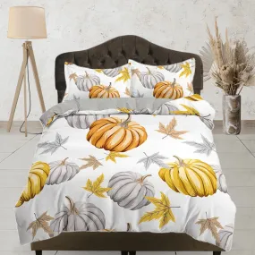 Autumn pumpkin vintage halloween full size bedding & pillowcase, duvet cover set dorm bedding, nursery toddler bedding, halloween gift