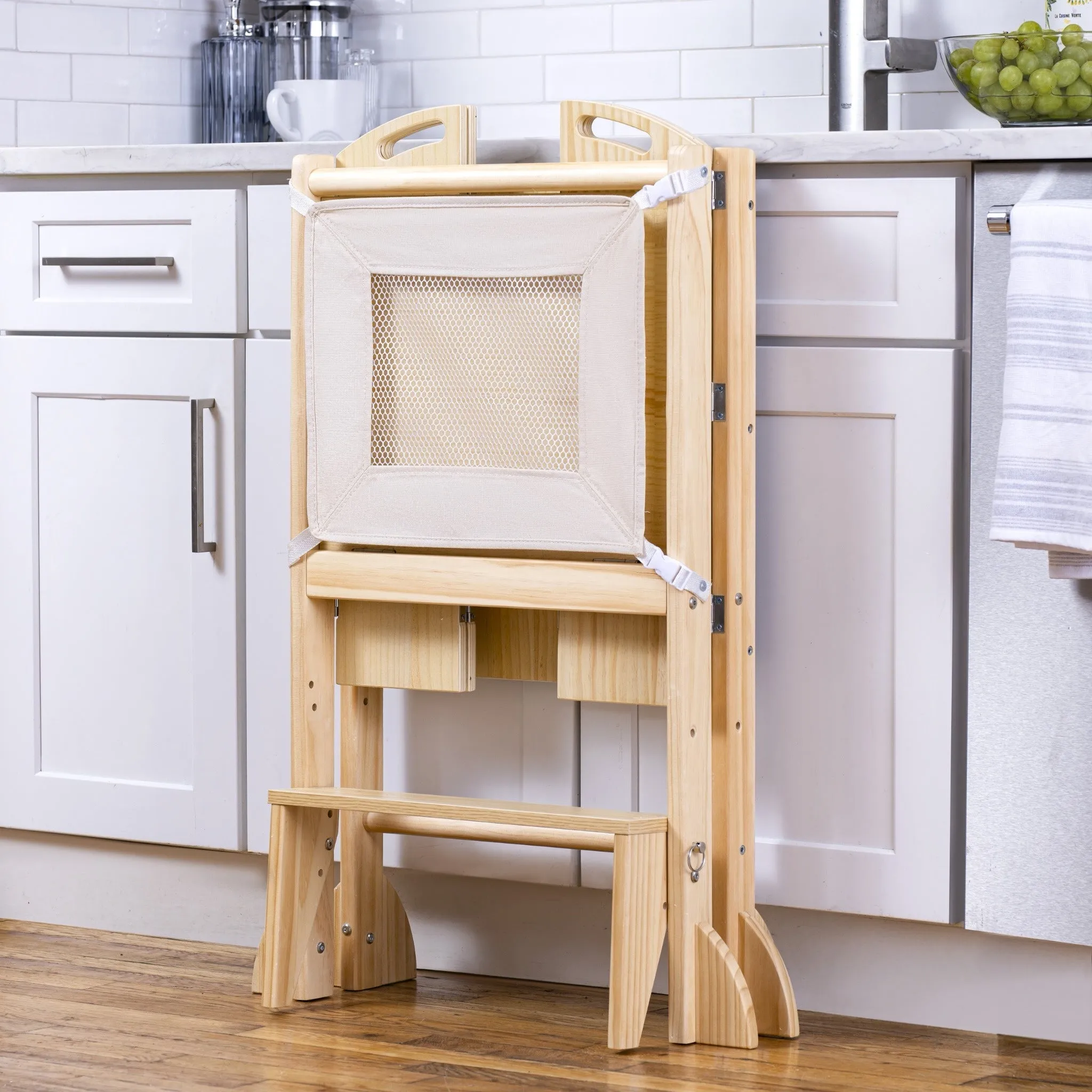 Avenlur Laurel - 4 in 1 Foldable Kitchen Tower, Step Stool, Chalkboard and Slide