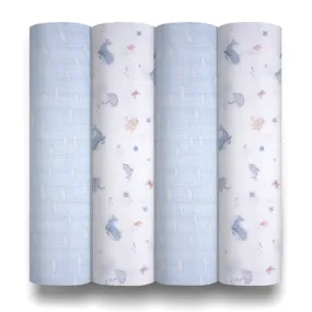 Baby Elegance 4 pack Muslin Swaddles Under the Sea - 80 x 80cm