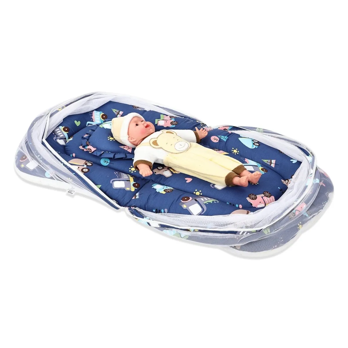 Baby Mosquito Net Portable Bed- Truck Tunes