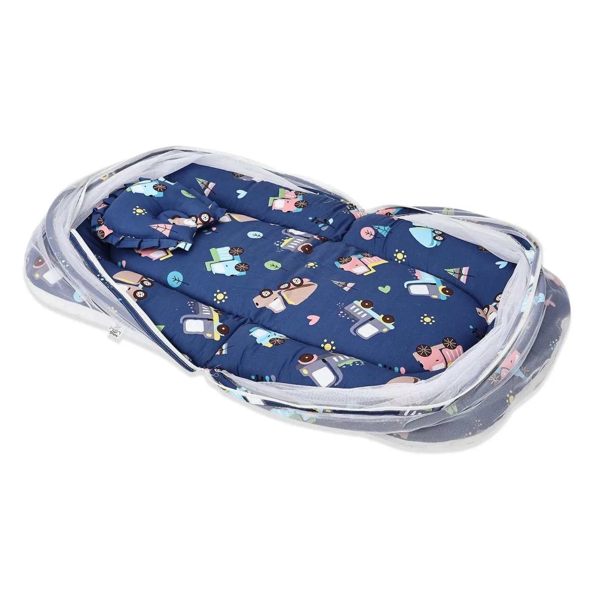 Baby Mosquito Net Portable Bed- Truck Tunes