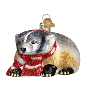 Badger with Scarf Ornament