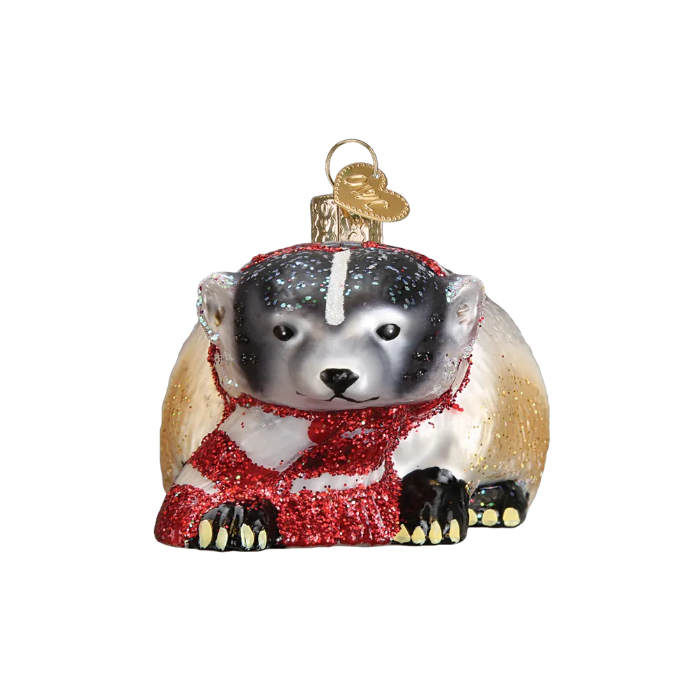 Badger with Scarf Ornament