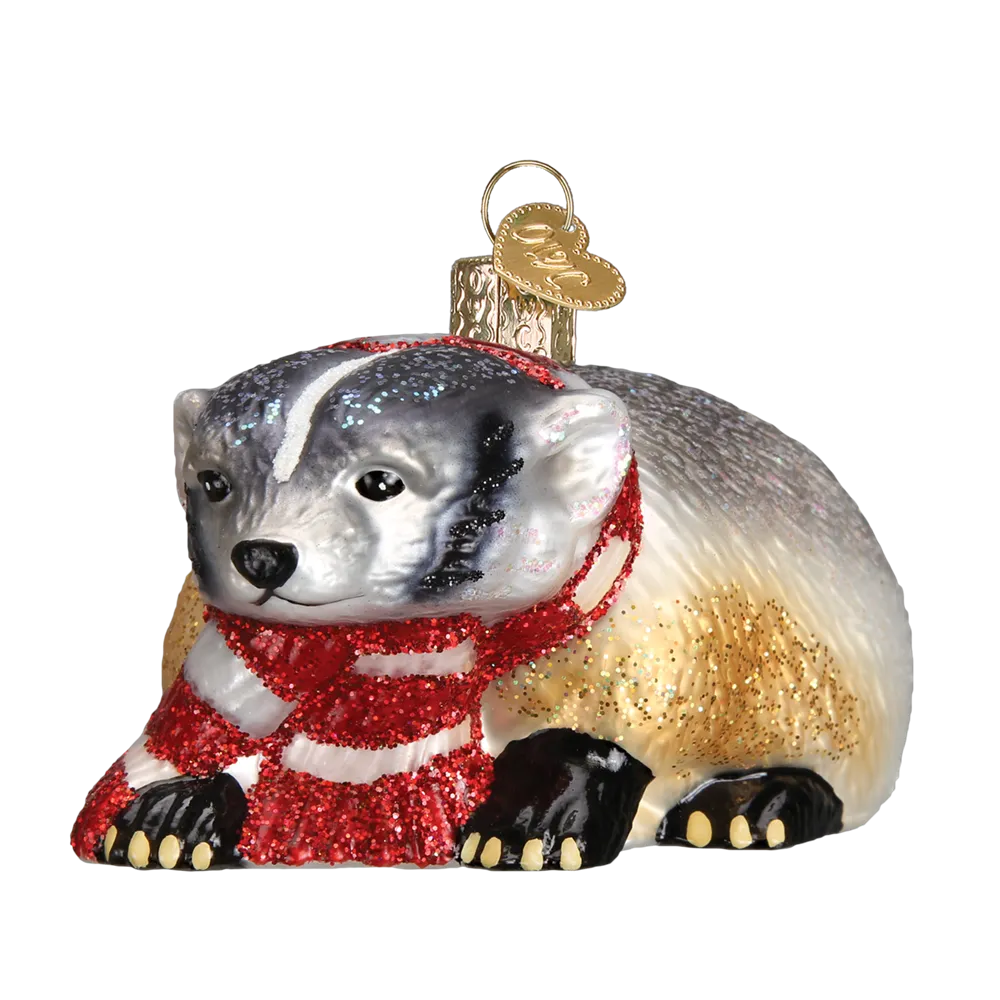 Badger with Scarf Ornament