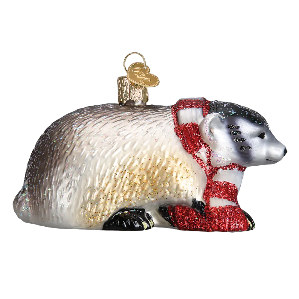 Badger with Scarf Ornament