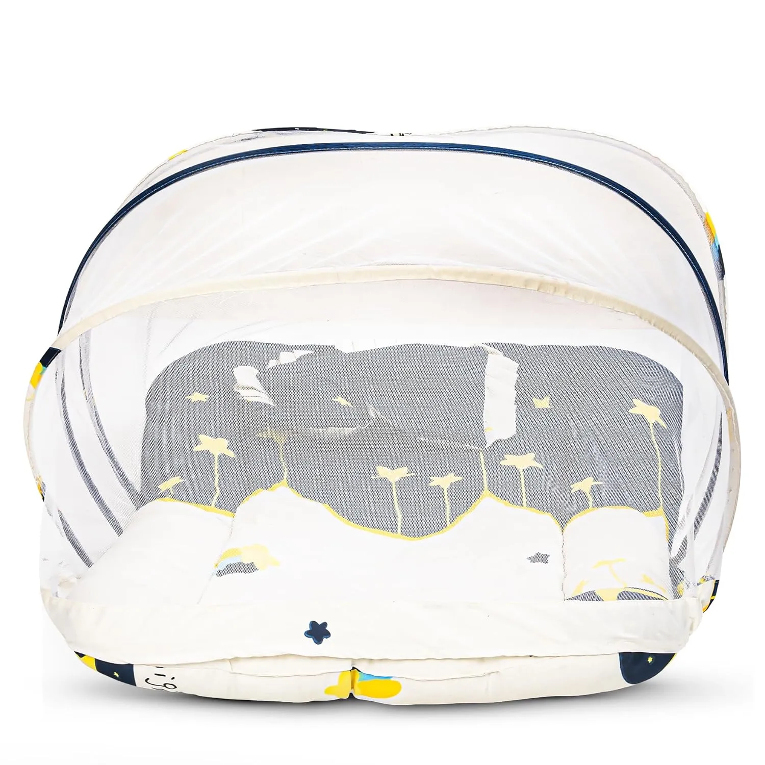 BAYBEE Baby Bedding Set for New Born Baby, Bed Mattress with Mosquito Net, Neck Pillow & 2 Bolsters Sleeping Nest Travel Bed for Baby Infant Toddler Bed Set for Baby