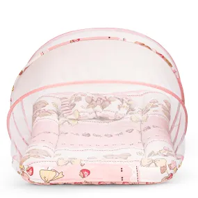 BAYBEE Baby Bedding Set for New Born Baby, Bed Mattress with Mosquito Net, Neck Pillow & 2 Bolsters Sleeping Nest Travel Bed for Baby Infant Toddler Bed Set for Baby